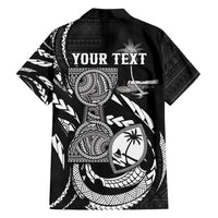 Personalised Guam Liberation Day Family Matching Off Shoulder Maxi Dress and Hawaiian Shirt Black White Latte Stone Tribal Patterns