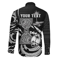 Personalised Guam Liberation Day Family Matching Tank Maxi Dress and Hawaiian Shirt Black White Latte Stone Tribal Patterns