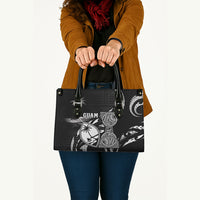 Guam Liberation Day Leather Bag Black White Latte Stone Tribal Patterns