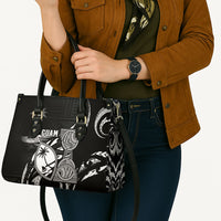 Guam Liberation Day Leather Bag Black White Latte Stone Tribal Patterns