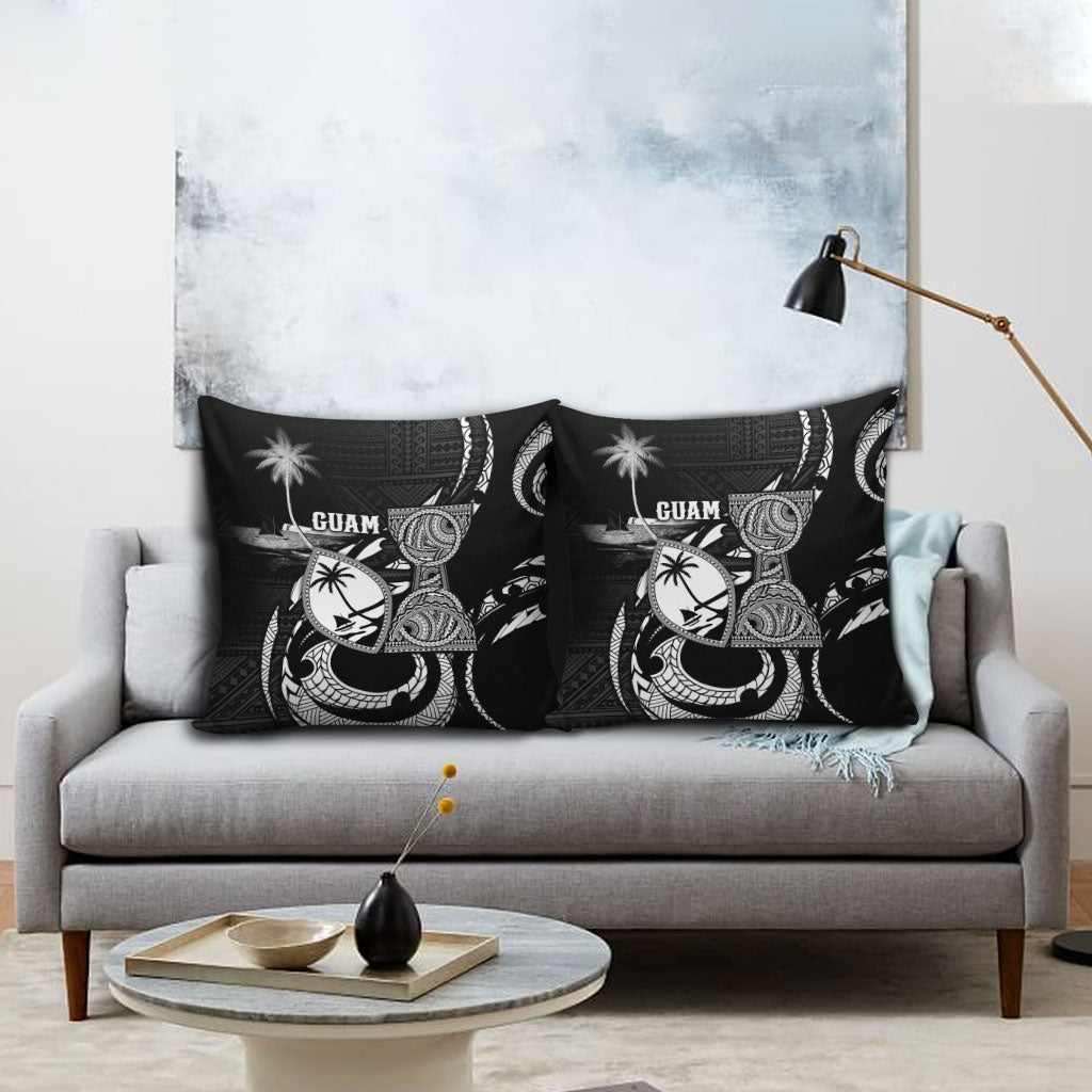 Guam Liberation Day Pillow Cover Black White Latte Stone Tribal Patterns