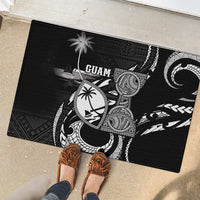 Guam Liberation Day Rubber Doormat Black White Latte Stone Tribal Patterns