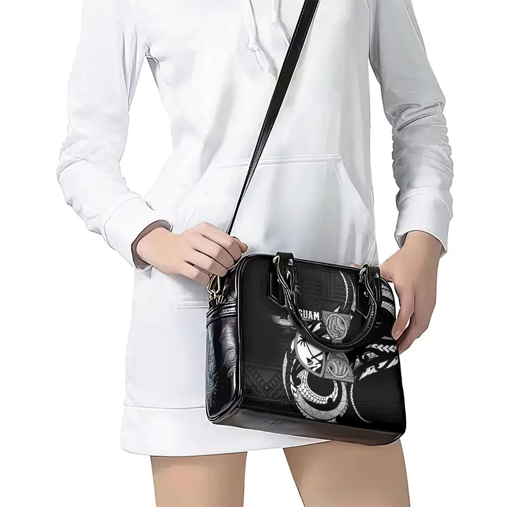 Guam Liberation Day Shoulder Handbag Black White Latte Stone Tribal Patterns