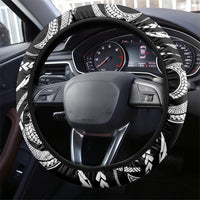 Guam Liberation Day Steering Wheel Cover Black White Latte Stone Tribal Patterns