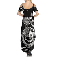 Personalised Guam Liberation Day Summer Maxi Dress Black White Latte Stone Tribal Patterns