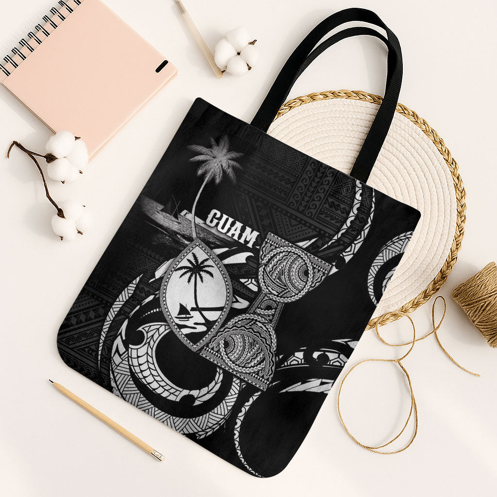 Guam Liberation Day Tote Bag Black White Latte Stone Tribal Patterns