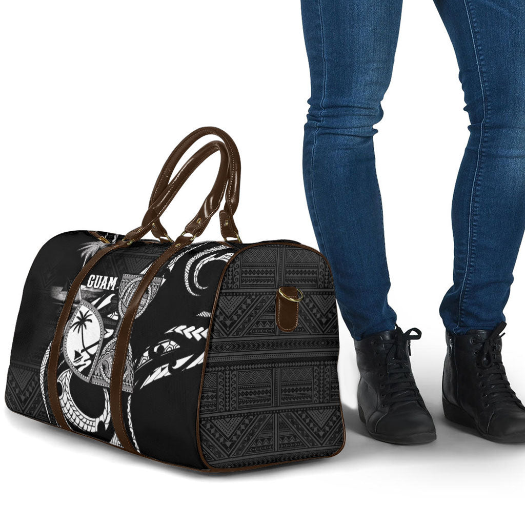 Guam Liberation Day Travel Bag Black White Latte Stone Tribal Patterns