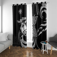 Guam Liberation Day Window Curtain Black White Latte Stone Tribal Patterns