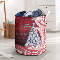 American Samoa Christmas Laundry Basket Seashell Xmas Tree Tribal Waves DT05 Red - Polynesian Pride