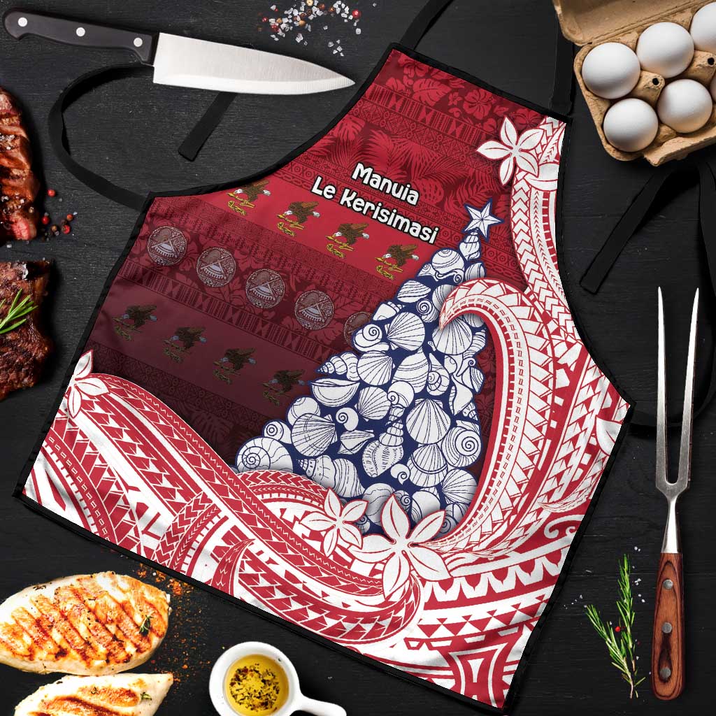 American Samoa Christmas Apron Seashell Xmas Tree Tribal Waves - Polynesian Pride