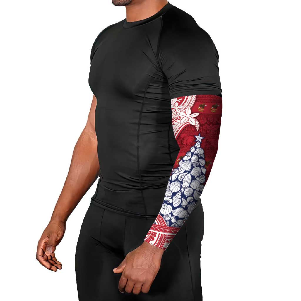 American Samoa Christmas Arm Sleeves Seashell Xmas Tree Tribal Waves DT05 - Polynesian Pride