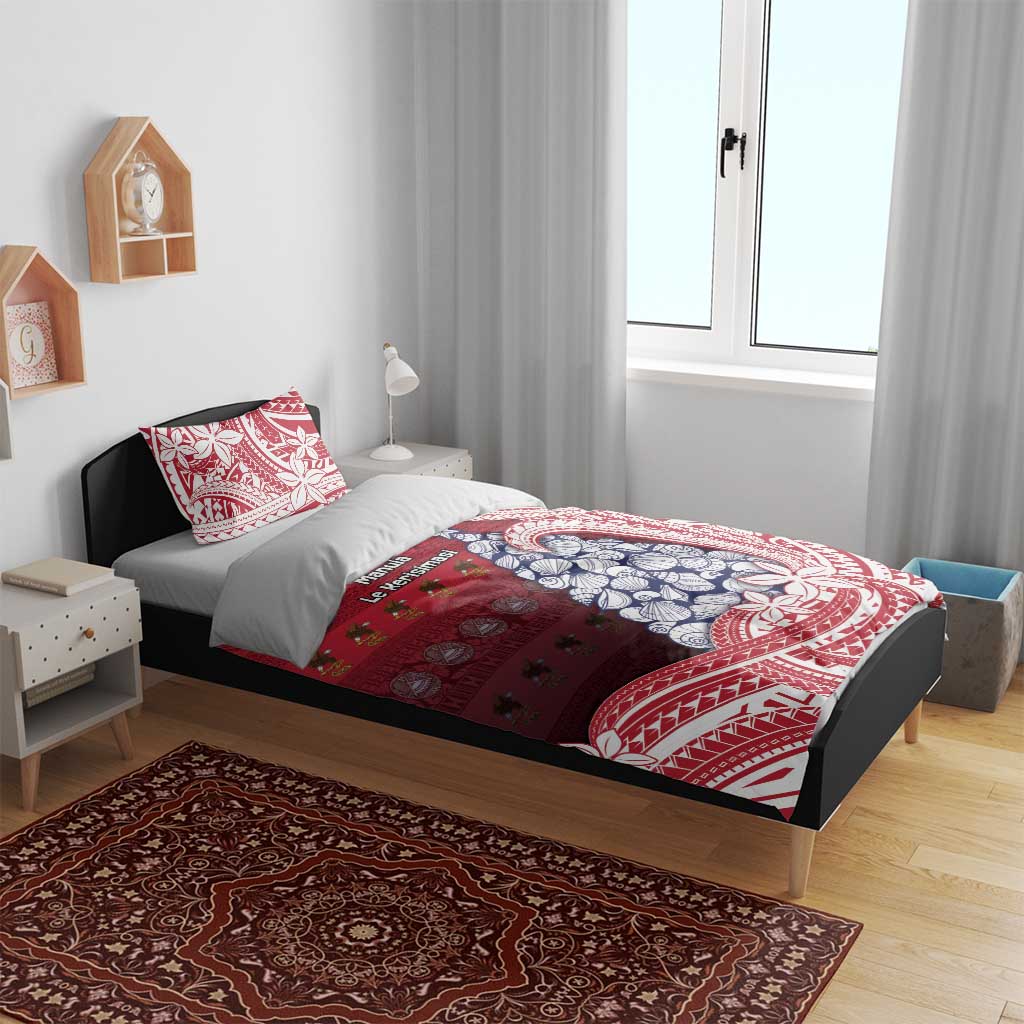 American Samoa Christmas Bedding Set Seashell Xmas Tree Tribal Waves DT05 - Polynesian Pride