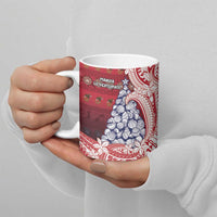 American Samoa Christmas Ceramic Mug Seashell Xmas Tree Tribal Waves - Polynesian Pride