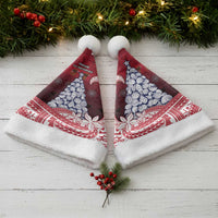 American Samoa Christmas Santa Hat Seashell Xmas Tree And Waves Patterns - Polynesian Pride