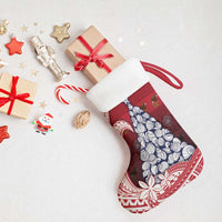 American Samoa Christmas Stocking Seashell Xmas Tree And Waves Patterns - Polynesian Pride