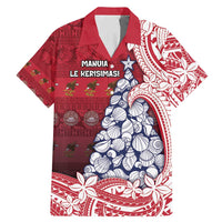 American Samoa Christmas Family Matching Mermaid Dress and Hawaiian Shirt Seashell Xmas Tree Tribal Waves - Polynesian Pride