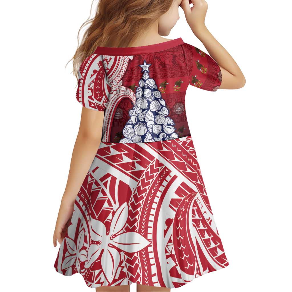American Samoa Christmas Family Matching Puletasi and Hawaiian Shirt Seashell Xmas Tree Tribal Waves DT05 - Polynesian Pride