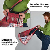 American Samoa Christmas Grocery Bag Seashell Xmas Tree Tribal Waves - Polynesian Pride