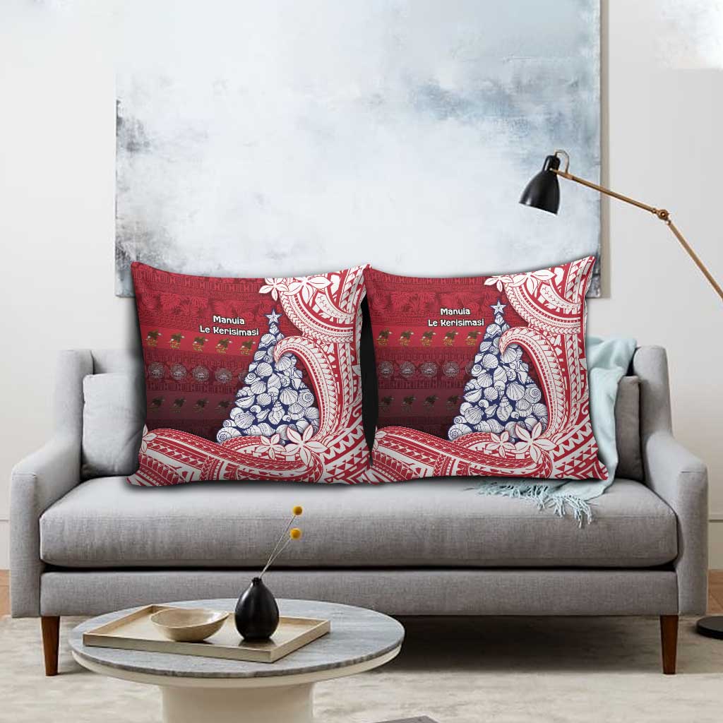 American Samoa Christmas Pillow Cover Seashell Xmas Tree Tribal Waves DT05 - Polynesian Pride