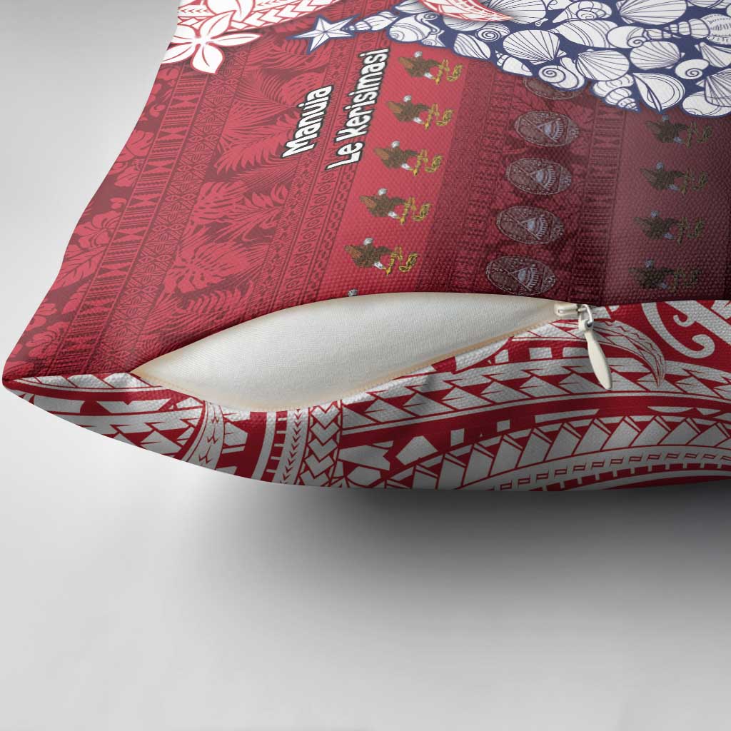 American Samoa Christmas Pillow Cover Seashell Xmas Tree Tribal Waves DT05 - Polynesian Pride