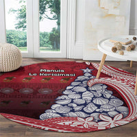 American Samoa Christmas Round Carpet Seashell Xmas Tree Tribal Waves DT05 - Polynesian Pride