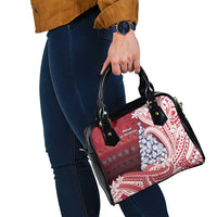 American Samoa Christmas Shoulder Handbag Seashell Xmas Tree Tribal Waves - Polynesian Pride