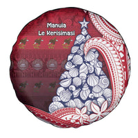 American Samoa Christmas Spare Tire Cover Seashell Xmas Tree Tribal Waves - Polynesian Pride