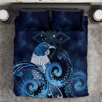 New Zealand Matariki Bedding Set Maori Tui Bird Blue Galaxy DT05 Blue - Polynesian Pride