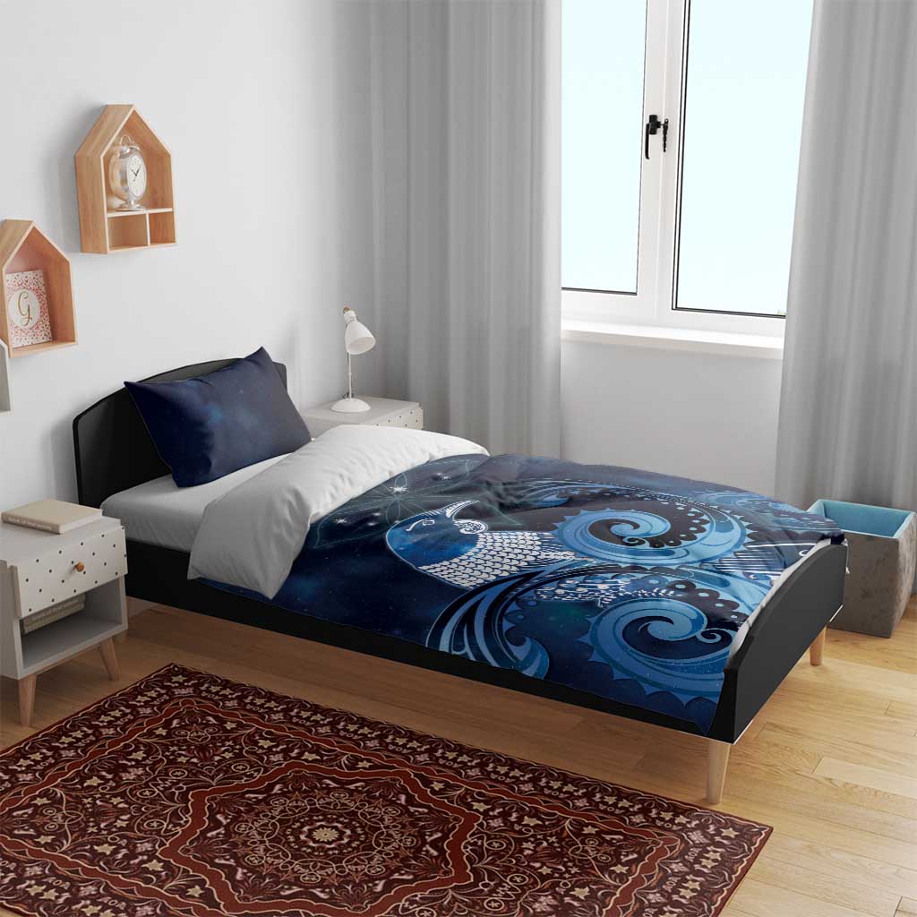 New Zealand Matariki Bedding Set Maori Tui Bird Blue Galaxy DT05 - Polynesian Pride
