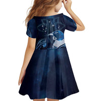 New Zealand Matariki Family Matching Puletasi and Hawaiian Shirt Maori Tui Bird Blue Galaxy DT05 - Polynesian Pride