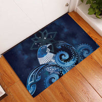 New Zealand Matariki Rubber Doormat Maori Tui Bird Blue Galaxy DT05 - Polynesian Pride