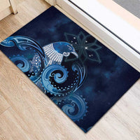 New Zealand Matariki Rubber Doormat Maori Tui Bird Blue Galaxy DT05 - Polynesian Pride