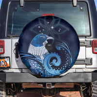 New Zealand Matariki Spare Tire Cover Maori Tui Bird Blue Galaxy DT05 Blue - Polynesian Pride