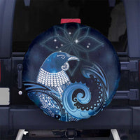 New Zealand Matariki Spare Tire Cover Maori Tui Bird Blue Galaxy DT05 No hole Blue - Polynesian Pride