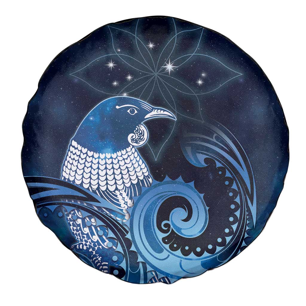 New Zealand Matariki Spare Tire Cover Maori Tui Bird Blue Galaxy DT05 - Polynesian Pride
