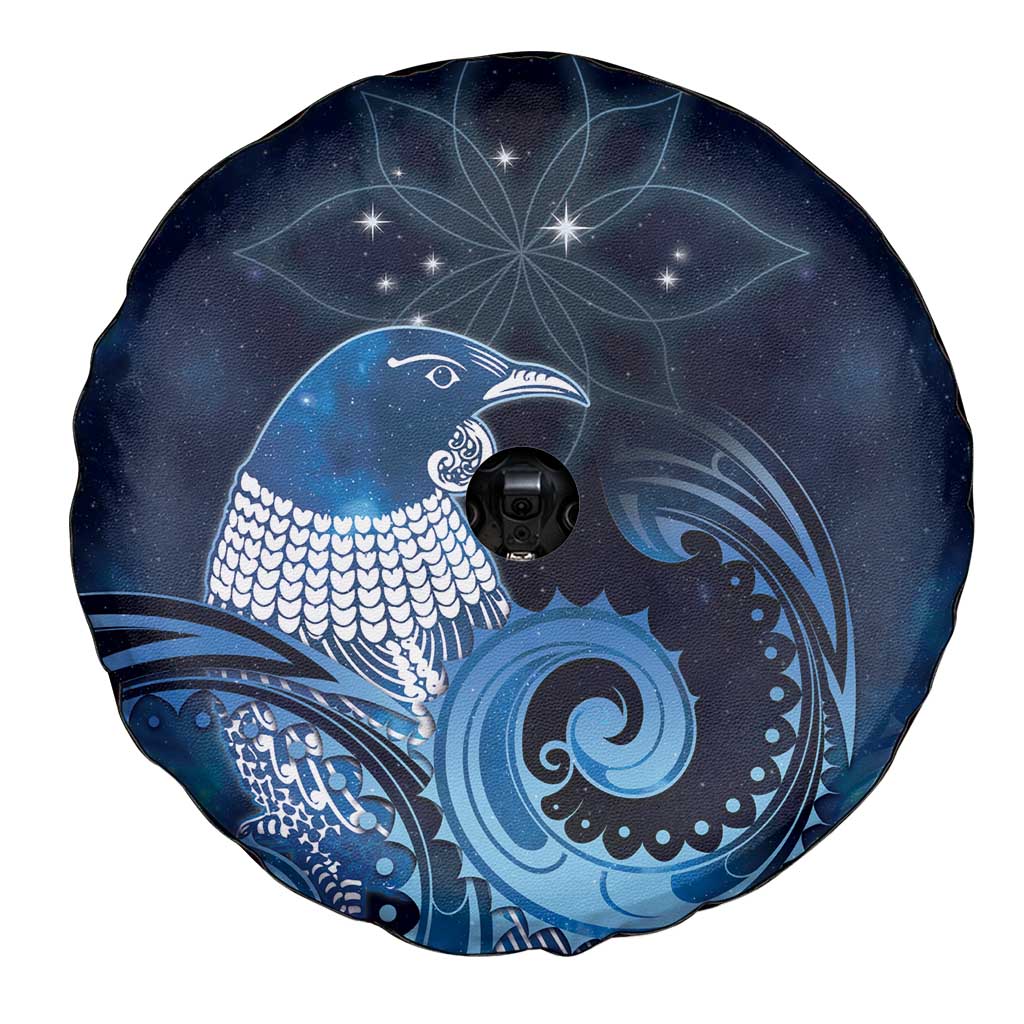 New Zealand Matariki Spare Tire Cover Maori Tui Bird Blue Galaxy DT05 - Polynesian Pride
