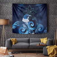 New Zealand Matariki Tapestry Maori Tui Bird Blue Galaxy DT05 Blue - Polynesian Pride