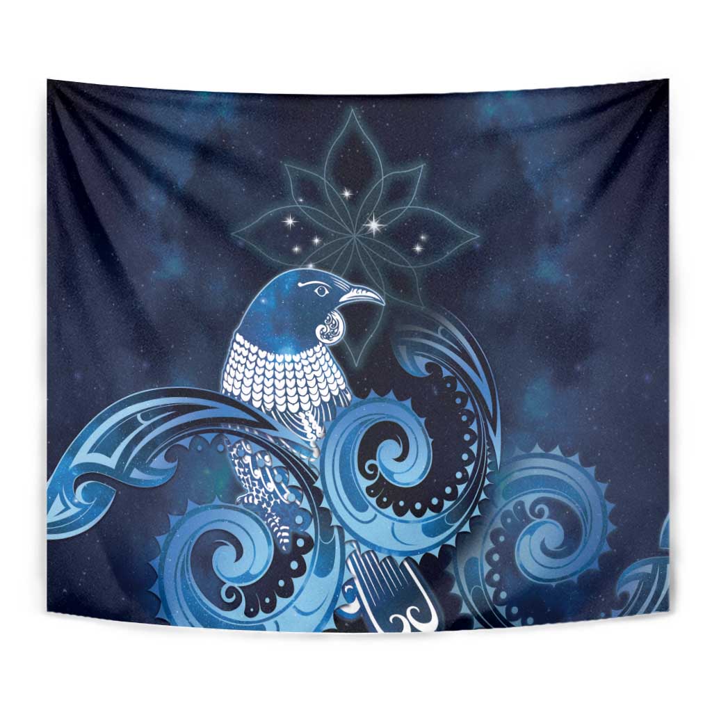 New Zealand Matariki Tapestry Maori Tui Bird Blue Galaxy DT05 - Polynesian Pride