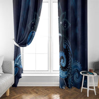 New Zealand Matariki Window Curtain Maori Tui Bird Blue Galaxy DT05 - Polynesian Pride