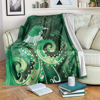 New Zealand Matariki Blanket Maori Tui Bird Green Galaxy DT05 Green - Polynesian Pride