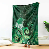 New Zealand Matariki Blanket Maori Tui Bird Green Galaxy DT05 - Polynesian Pride