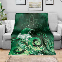 New Zealand Matariki Blanket Maori Tui Bird Green Galaxy DT05 - Polynesian Pride