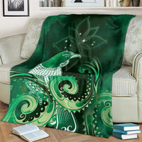 New Zealand Matariki Blanket Maori Tui Bird Green Galaxy DT05 - Polynesian Pride