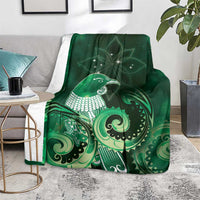 New Zealand Matariki Blanket Maori Tui Bird Green Galaxy DT05 - Polynesian Pride