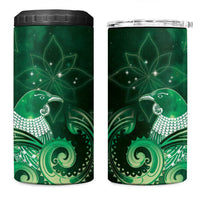 New Zealand Matariki 4 in 1 Can Cooler Tumbler Maori Tui Bird Green Galaxy DT05 One Size: 16 oz Green - Polynesian Pride