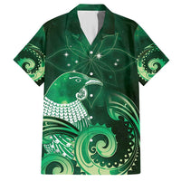 New Zealand Matariki Hawaiian Shirt Maori Tui Bird Green Galaxy DT05 Green - Polynesian Pride