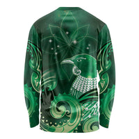 New Zealand Matariki Long Sleeve Shirt Maori Tui Bird Green Galaxy DT05 - Polynesian Pride