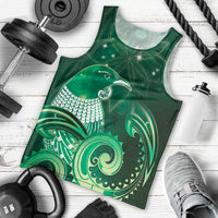 New Zealand Matariki Men Tank Top Maori Tui Bird Green Galaxy