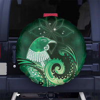 New Zealand Matariki Spare Tire Cover Maori Tui Bird Green Galaxy