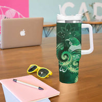 New Zealand Matariki Tumbler With Handle Maori Tui Bird Green Galaxy DT05 - Polynesian Pride